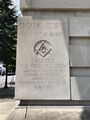 Cornerstone of the Masonic Temple Building. Photo by Austin H. Stone.]]