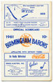 Scorecard for the '61 Barons